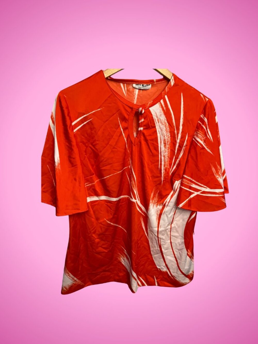 Vintage Red and White Blouse